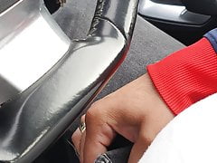 Step mom fast handjob in the car park if McDonald's