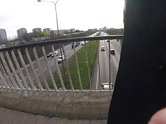 Flashing cock on the highway bridge