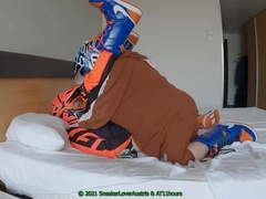 Platinum-Blonde BOYFRIEND bangs me in Fox MX with snowboard shoes