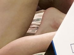 Riding a dildo