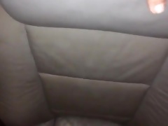 Leather car seat fuck humping cum