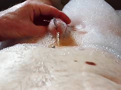 Slow motion piss in the suds