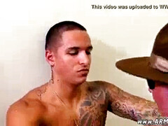 Soldiers tonguing each others feet and total length anal faggot w military