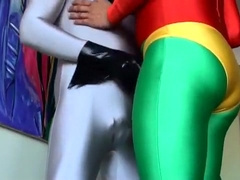 Serious Lycra Rubbing and Grinding in full battle gear!