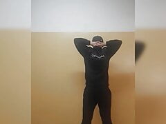 Security Guard masturbate cum in job