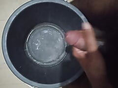 Jim masturbates and will cum without hands in a bucket