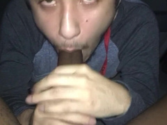 Lad bj's BIG BLACK COCK and drinks blast