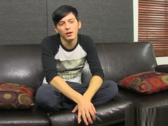 Cute Ryker Madison masturbates after being interviewed