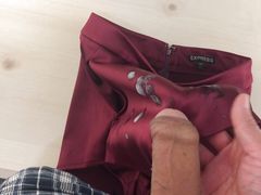 Slutty Lil Satin Skort Sprayed with Cum