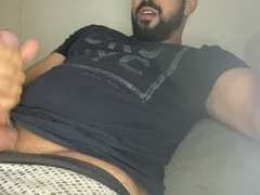 Big dick solo, bear handjob, a big cock man