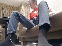 Strip, wank and cum.