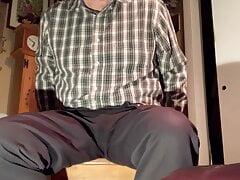 Masturbating spread wide with an a n e r o s, naked