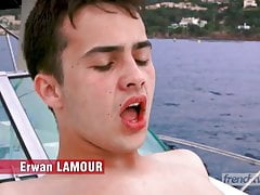 The Captain and his skipper fuck a young client on the boat