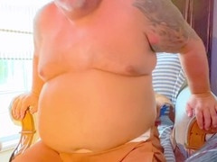 Mature guy with a big ass and huge balls enjoying the outdoors