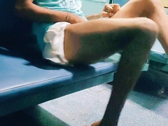 Fantastic Stepfather Wants Intercourse With Son In Teach – Public Jizz Shot