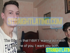 College dude Benja squeezed my balls and cock so I can cum on his pretty face