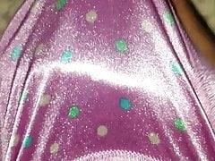 Cumming through small vic secret g string