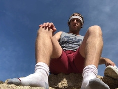 Jerk Off Instructions: Hiker makes Homosexual Idolize his Sloppy Soles Outdoors