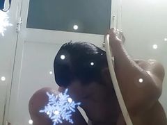Secretly filmed stepbrother masturbating alone with stepmom masturbating alone