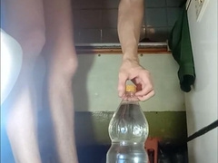 A giant 2-liter bottle in the mild and succulent booty of a young man in the douche! (PART two)