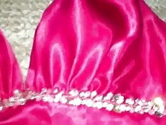 Hot Pink Satin Prom Dress