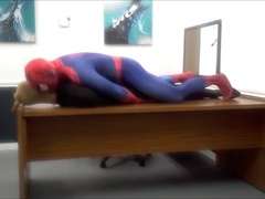 Spiderman Humps Robber He Finds In An Office
