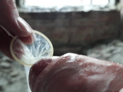 The janitor found a used rubber and added his dose of nut nectar