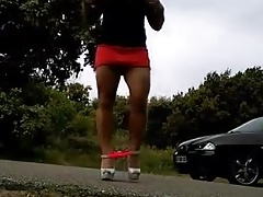 Slut Crossdresser outside