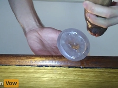 Pocket Coochie INTERNAL EJACULATION with CLOSE UP Views - nine Inches Monster Manhood