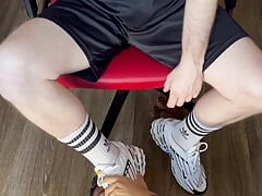 Interracial Airmax Shoe & Sock Worship & JO