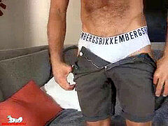 Drake reaches back and begins fingerblasting his taut wooly hole