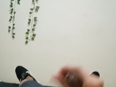 Homo stud milks in his bedroom while buddies are outside listening