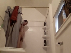 Step daddy Takes A Shower To Clean Out His Filthy Hole