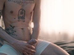 Draining my morning cock - thick dick edging with massive cumshot