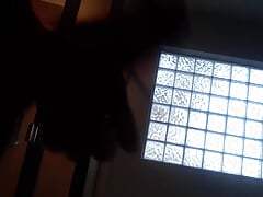 Stroking thick white cock for some cum