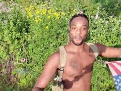 Big black cock solo, black outdoors, big black solo