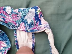 Teasing Daddys cock with tiny panties