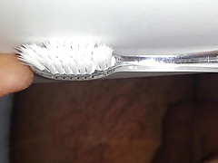 Cumshot on Stepsister's Toothbrush