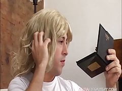 Gay Crossdresser Solo Cock Jerking