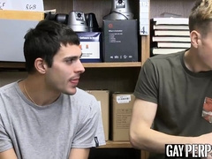 Jock and twink thief threesome BBC bareback and cumshot