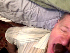 Huge black rod facehole Fucks Stewart Bowman, Cums on Face