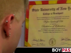 Aaron slobbering on Kylers stiff cock and taking a ride