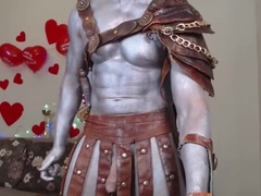 Handsome Gladiator Strokes of Lengthy Meatpipe with Good-Sized Head