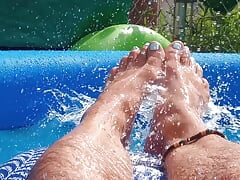 The feel of cold water splashing on my Pedicured feet