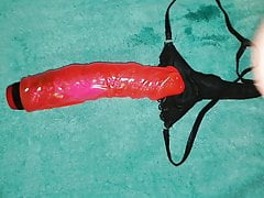 Cumshot on dildo and thong