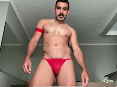 Marvelous Attempt on Drag - lingerie bevy - Crimson g-string
