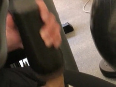 RISKY GETTING OFF and V-CARD CONTRAPTION ON + STRENUOUS BALL STRETCHER at PUBLIC MOTEL'S GYM