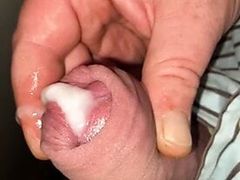 Rubbing cockhead with foreskin