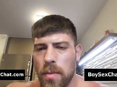 Mature dude shows his cock and ass
