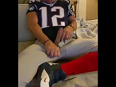 Jockdad87 Shoots a Load of Cum in His Football Gear